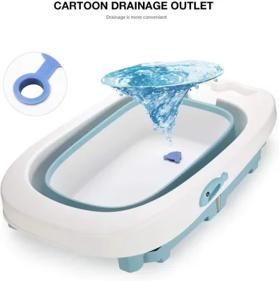 Baignoire bébé pliable bleu clair – image 2