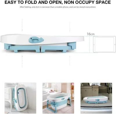 Baignoire bébé pliable bleu clair – image 3