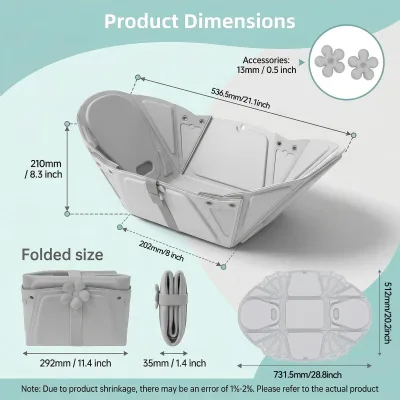 Baignoire de bain pliable pour bébé, portable – image 2