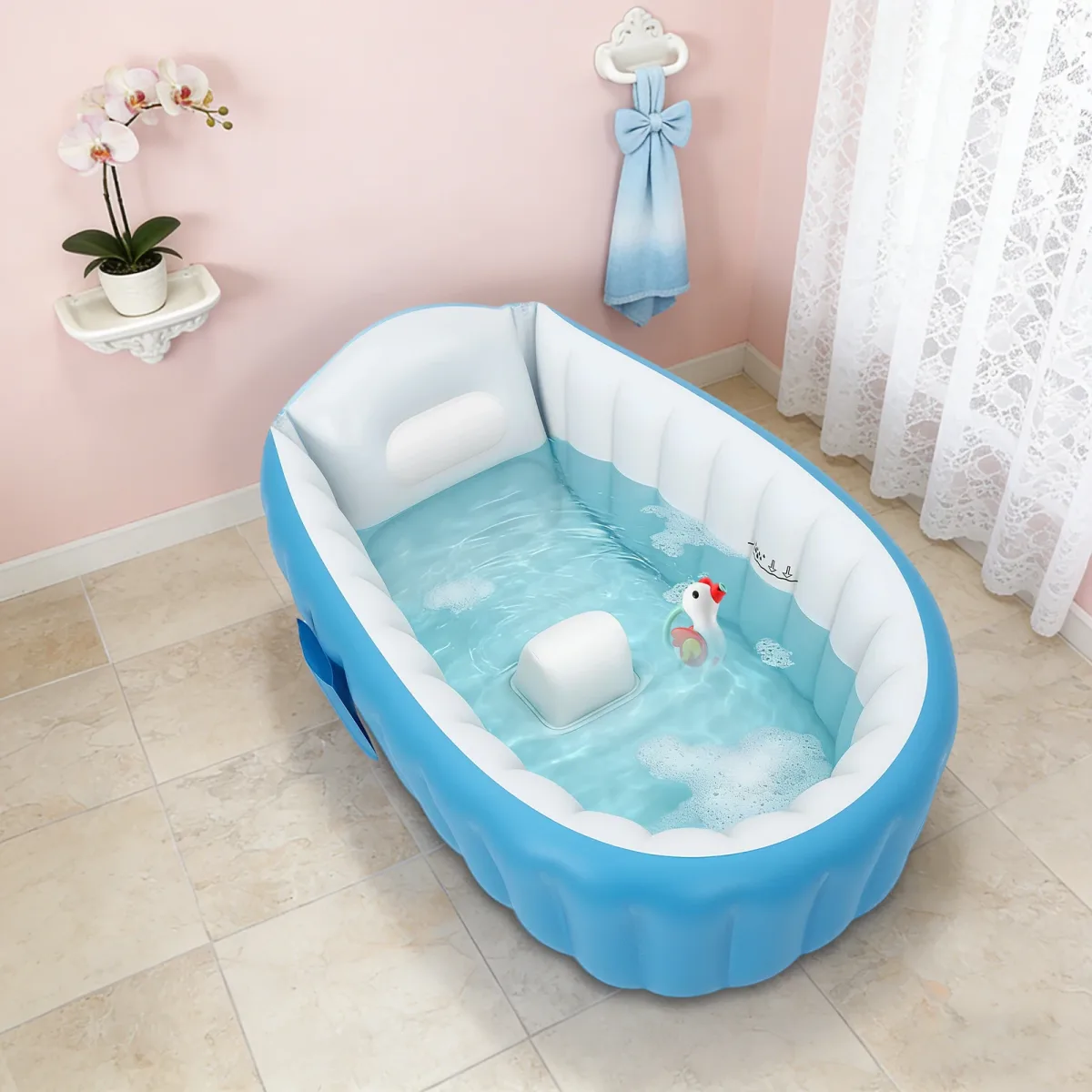 Baignoire gonflable et pliable pour bébé, PVC