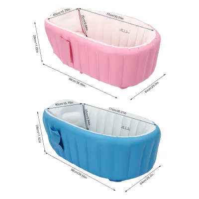 Baignoire gonflable et pliable pour bébé, PVC – image 3