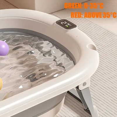 Baignoire pliable bébé avec transat et thermomètre – image 3