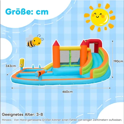 Château gonflable avec toboggan aquatique orange – image 2