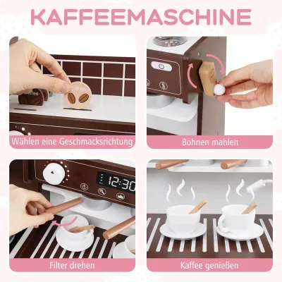 Cuisine en bois pour enfants avec 27 accessoires – image 2