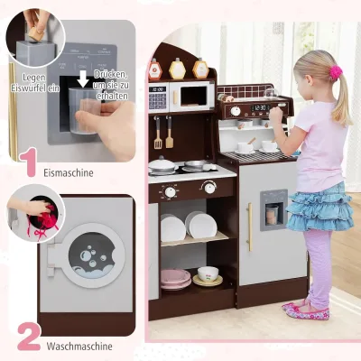 Cuisine en bois pour enfants avec 27 accessoires – image 3