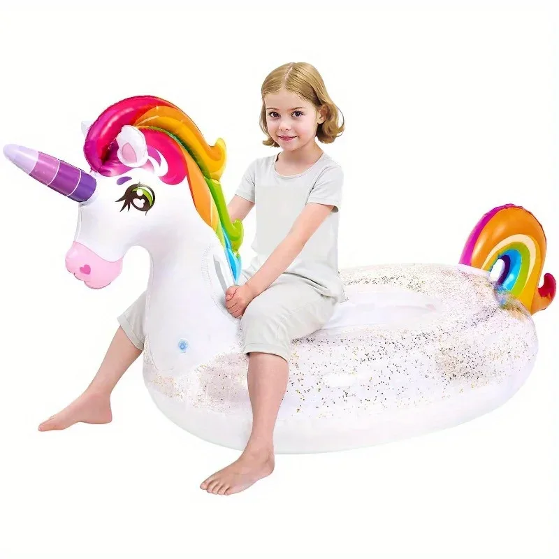 Flotteur licorne gonflable à paillettes