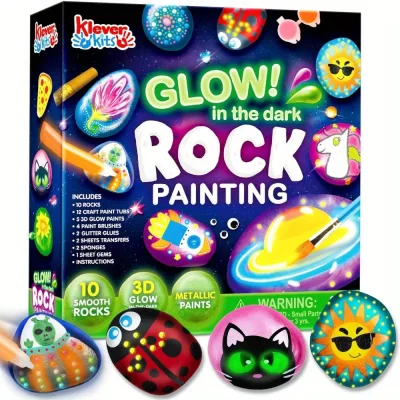 Kit de peinture sur roches qui brillent dans le noir