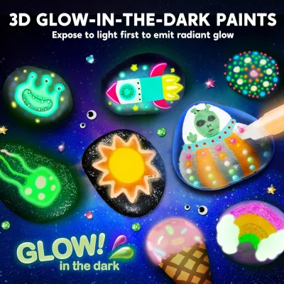 Kit de peinture sur roches qui brillent dans le noir – image 2