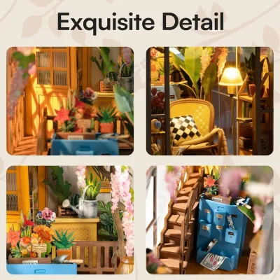 Maison de poupée miniature en bois à monter – image 3