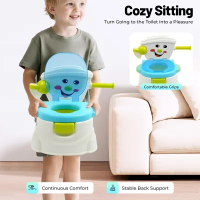 Pot bébé portable bleu avec seau amovible