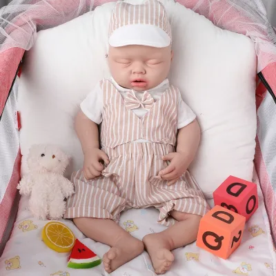 Poupée reborn en silicone, bébé garçon 53 cm