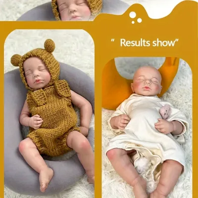 Poupée reborn en silicone, yeux fermés, 48 cm – image 2