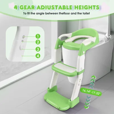 Réducteur de toilettes 3-en-1 avec marches – image 3