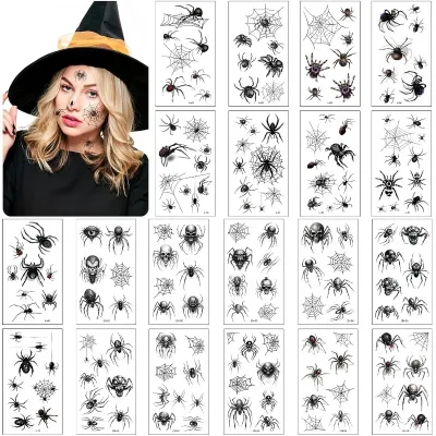 Tatouages temporaires araignées pour Halloween
