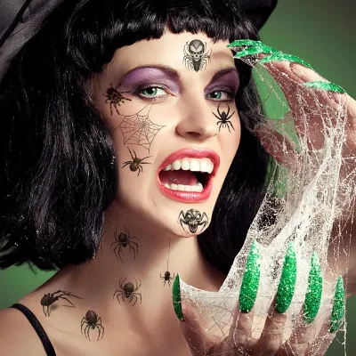 Tatouages temporaires araignées pour Halloween – image 2