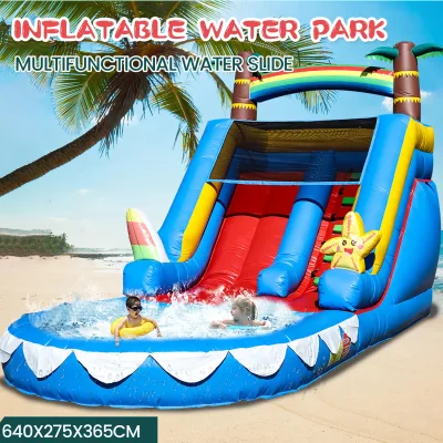 Toboggan aquatique gonflable en PVC avec piscine