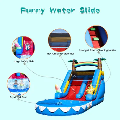 Toboggan aquatique gonflable en PVC avec piscine – image 2